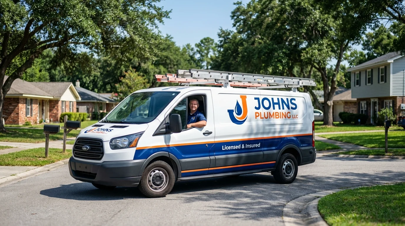 Johns Plumbing LLC service van in Norwood Young America, MN