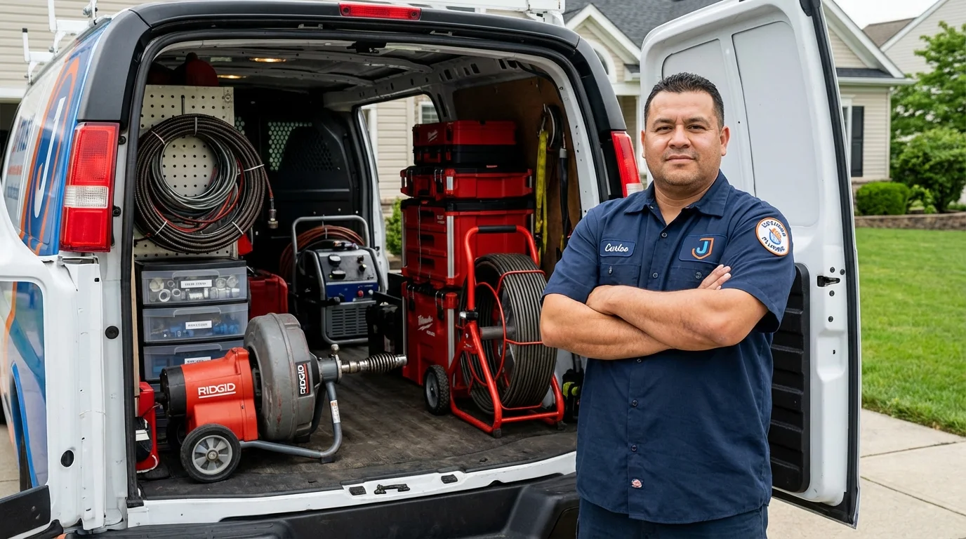 Professional drain cleaning equipment and Johns Plumbing LLC plumber in Norwood Young America