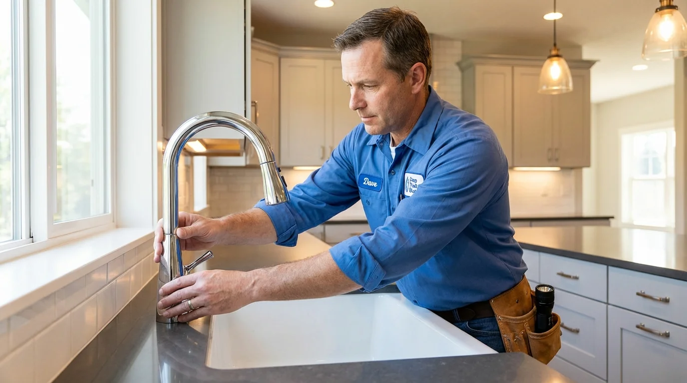 Kitchen faucet installation by Johns Plumbing LLC in Norwood Young America