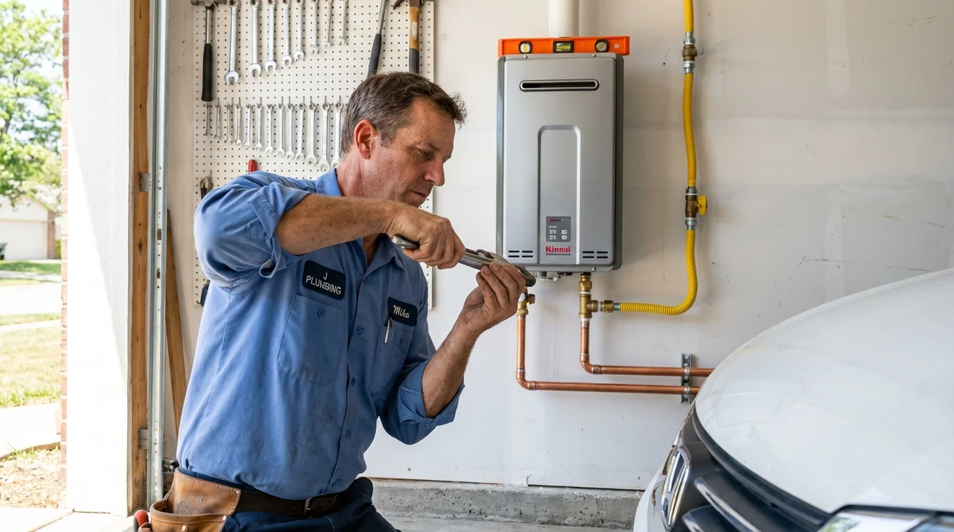 Tankless water heater installation by a Johns Plumbing LLC plumber in Norwood Young America